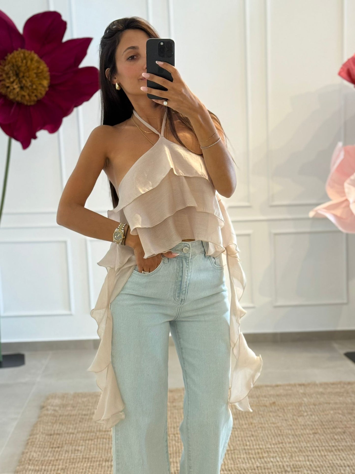 TOP ASIMMETRICO CON BALZE