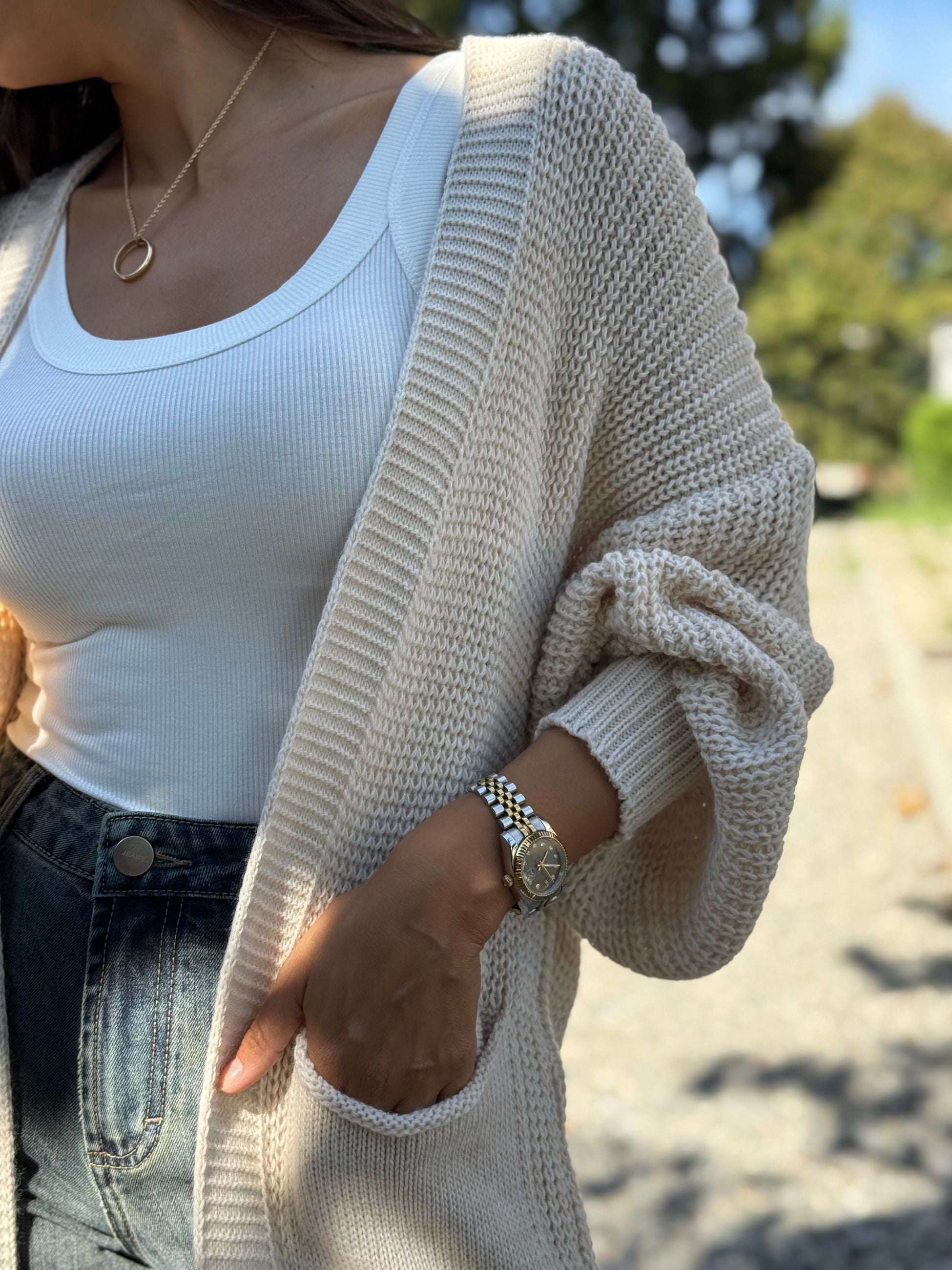 CARDIGAN LUNGO MAGLIA PALLONCINO