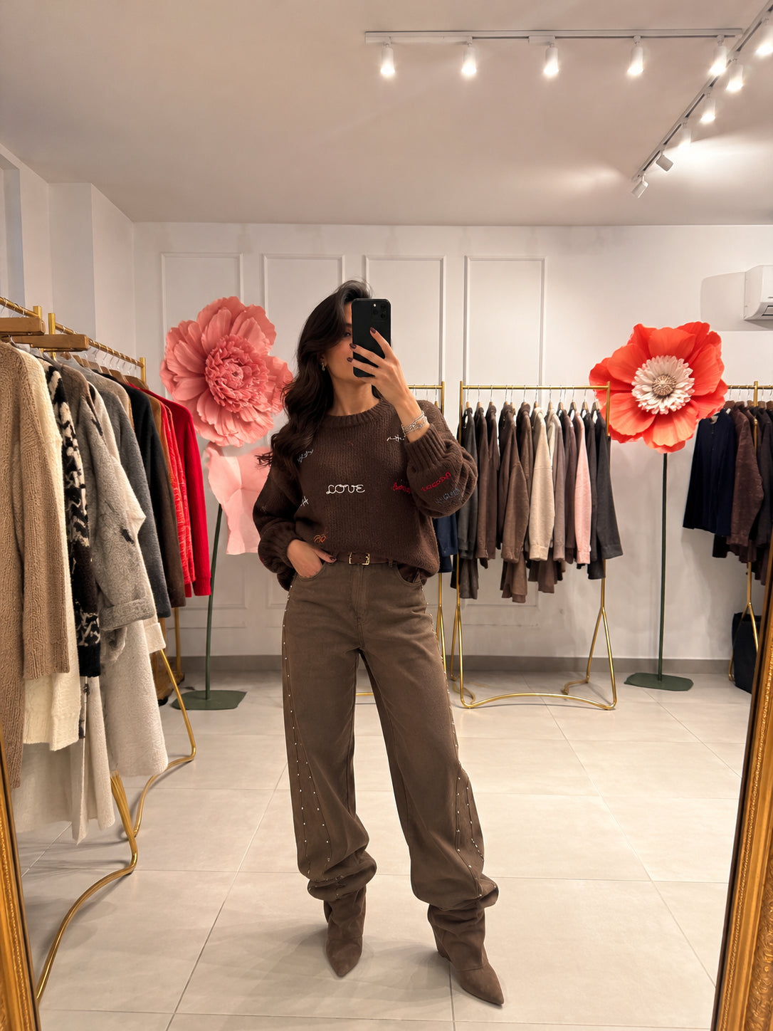 Pantalone con borchie Penn