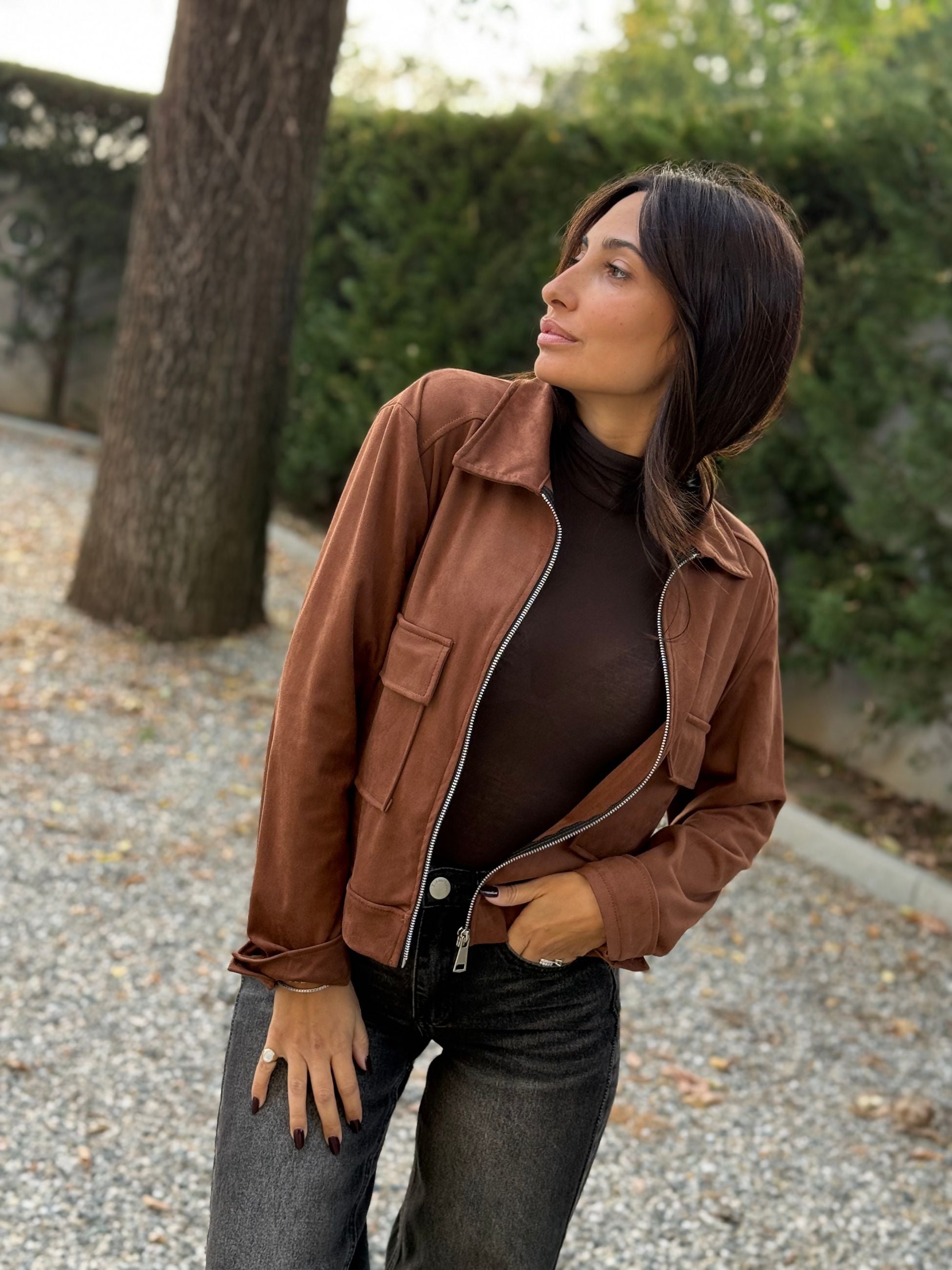 GIACCA SCAMOSCIATA CON ZIP