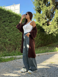 CARDIGAN LUNGO MAGLIA PALLONCINO