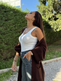 CARDIGAN LUNGO MAGLIA PALLONCINO