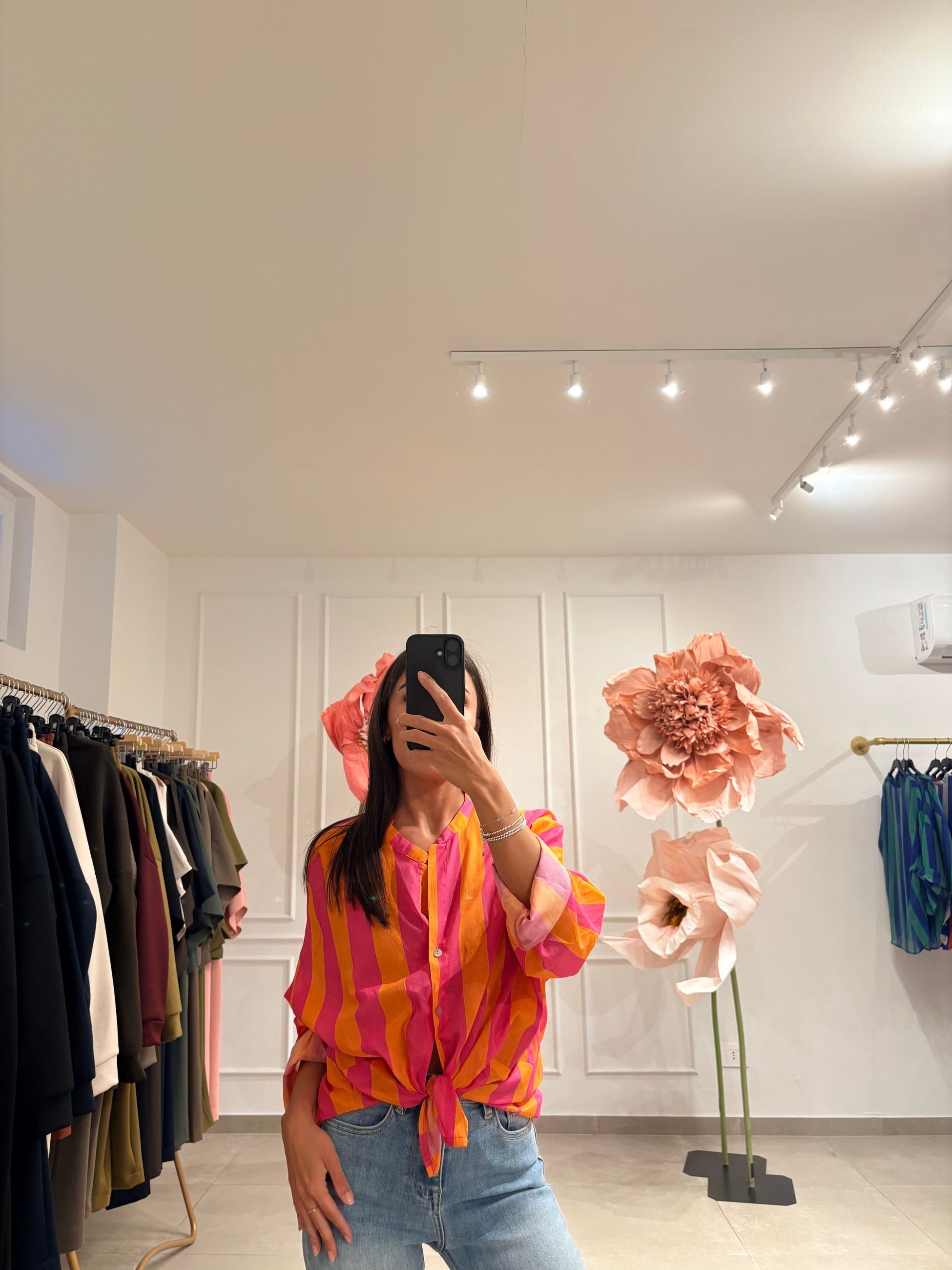 Camicia coreana rigata