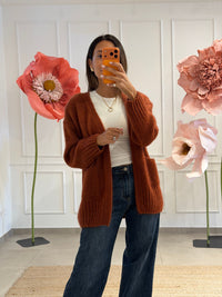 Cardigan aperto misto Kid mohair e lana