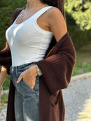 CARDIGAN LUNGO MAGLIA PALLONCINO