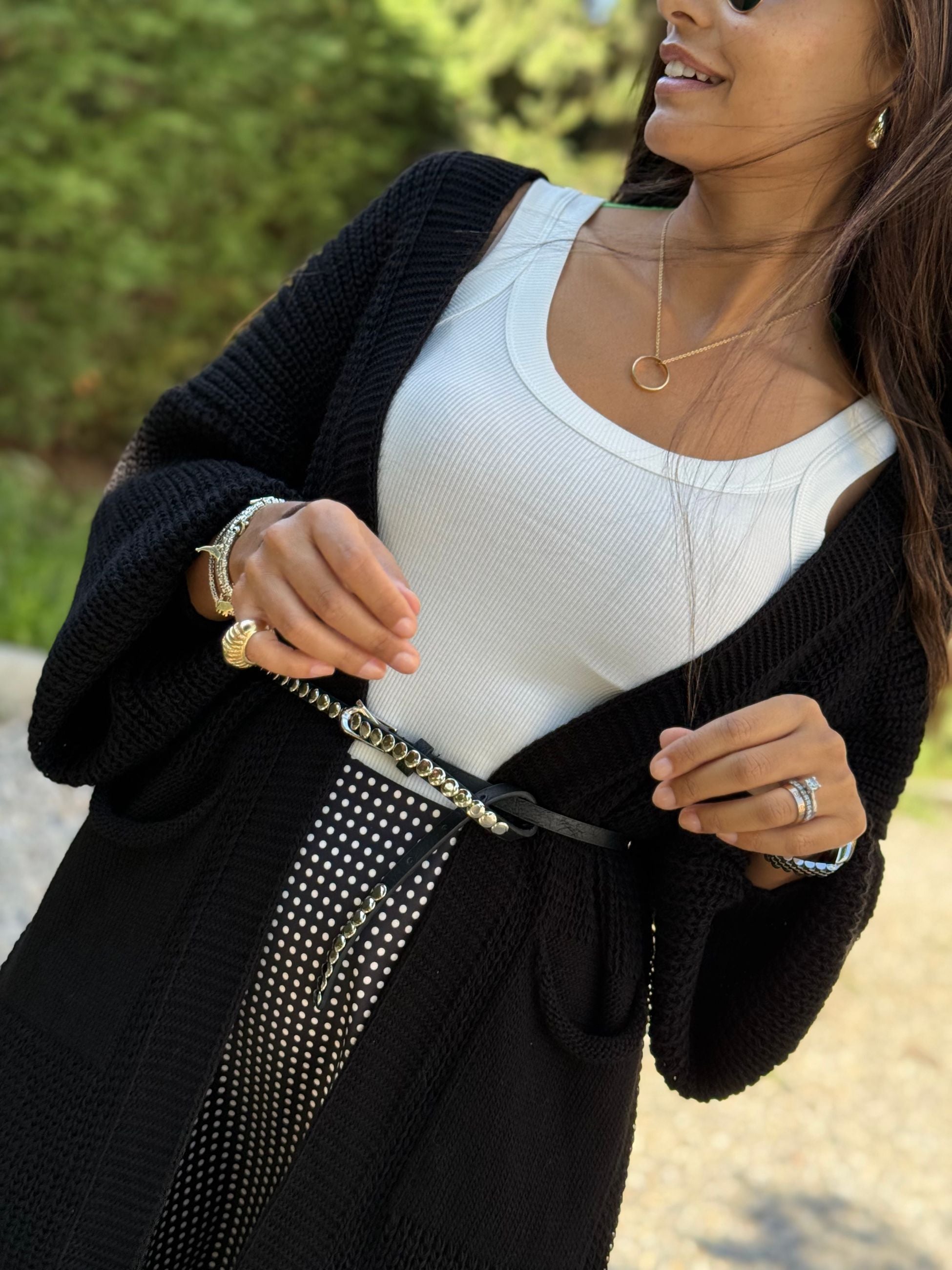 CARDIGAN LUNGO MAGLIA PALLONCINO
