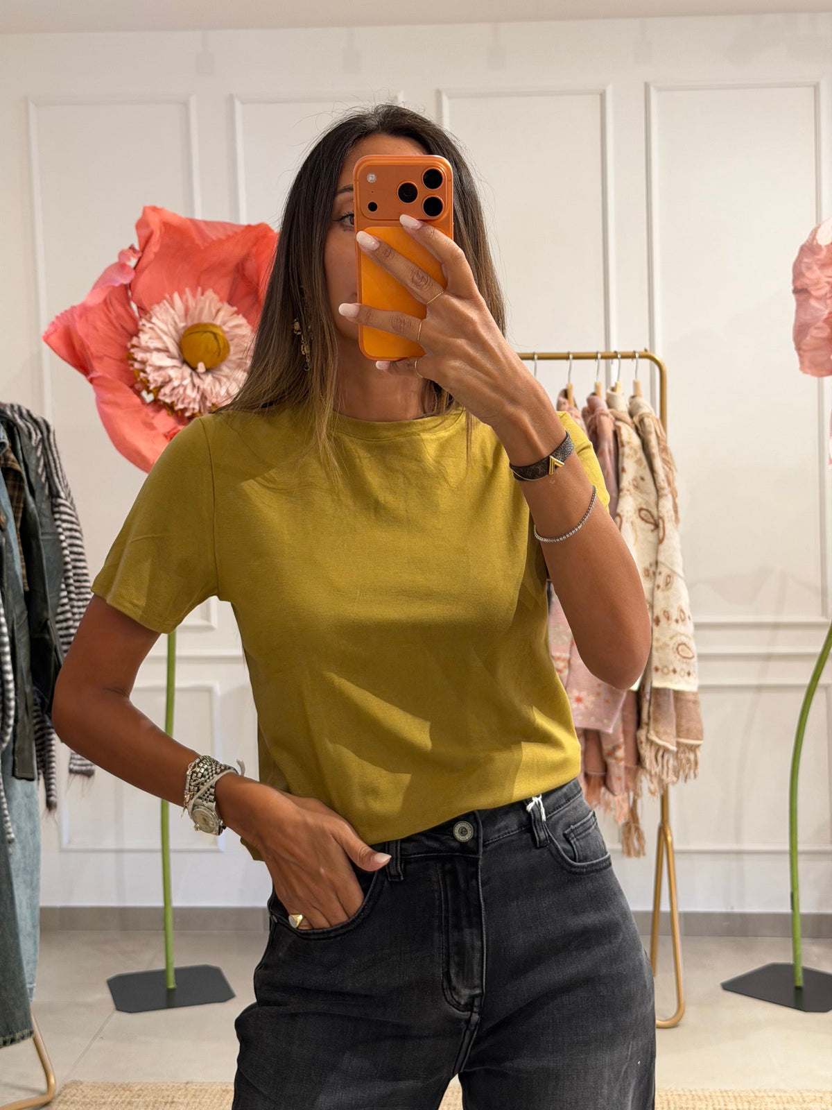 T shirt manica corta in viscosa
