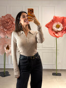 Maglietta Melange Serafino con Colletto