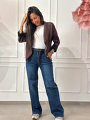 JEANS A PALAZZO CON CINTURA
