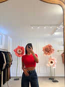 T shirt crop cotone