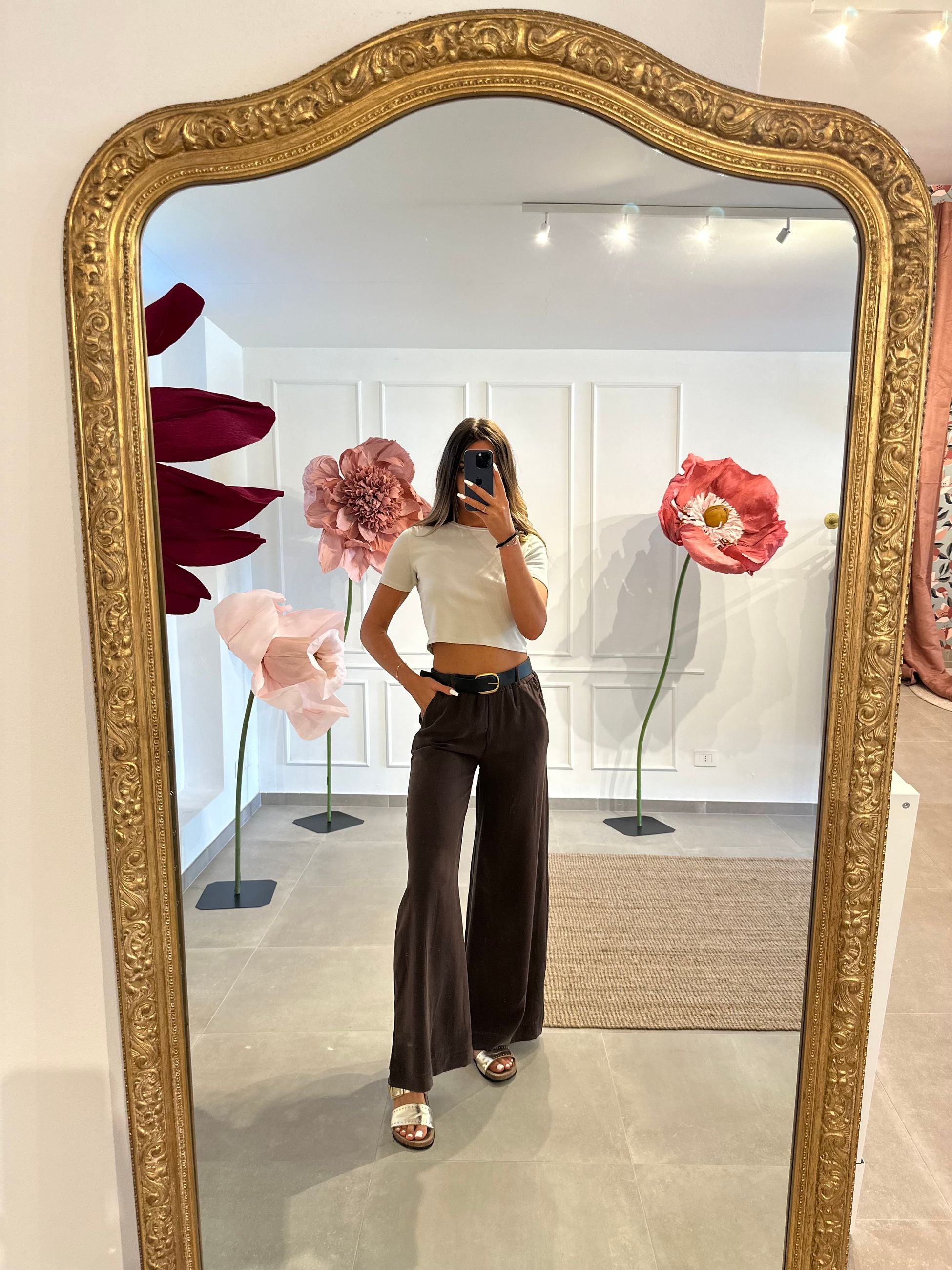 PANTALONE PALAZZO CON CINTURA