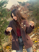 GIACCA CHECK CON SPILLE