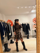 Gonna Tartan a punte con fusciacca a manica
