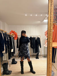 Gonna Tartan a punte con fusciacca a manica