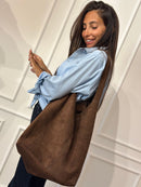 BORSA SCAMOSCIATA VERA PELLE