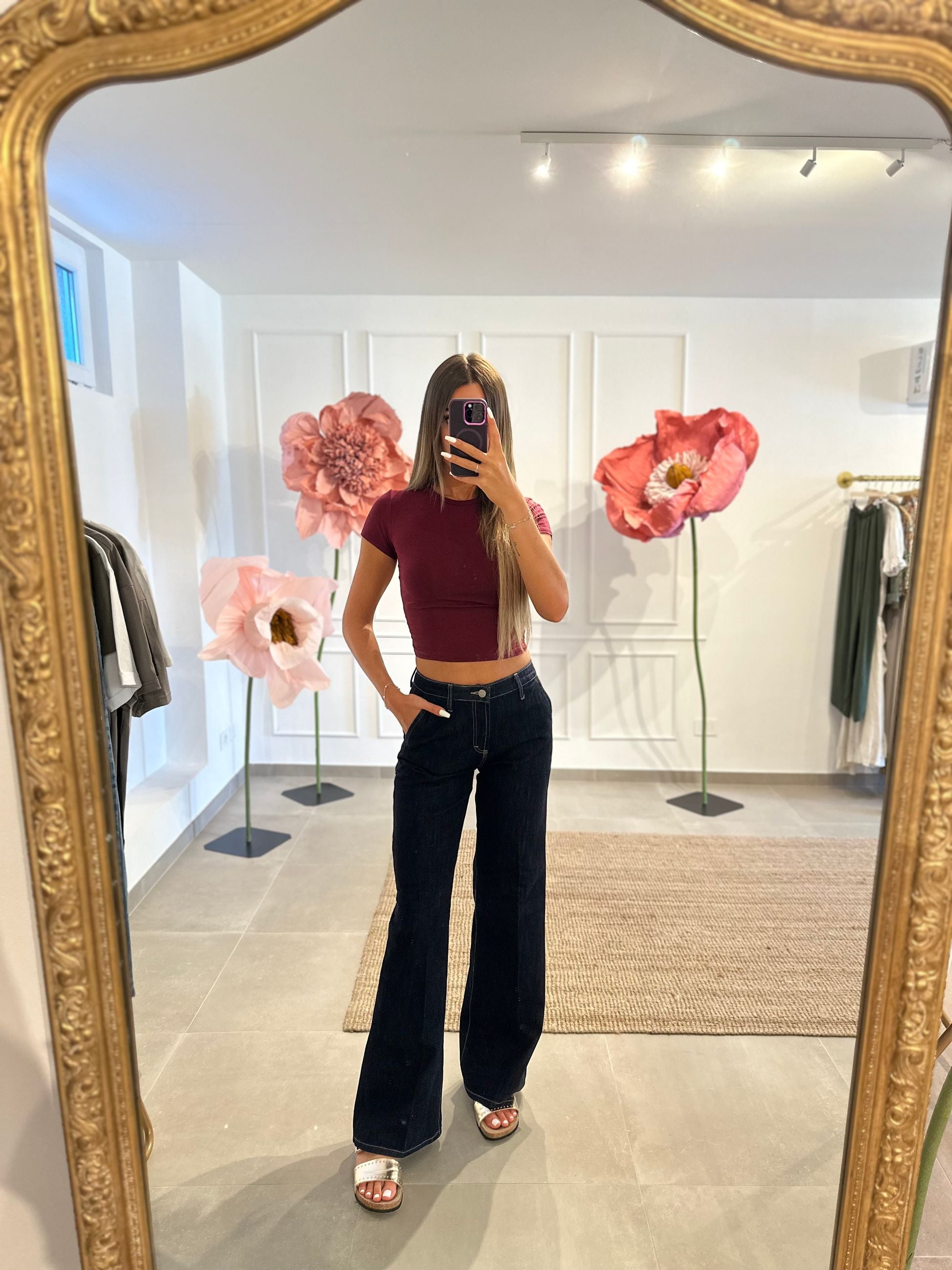 JEANS A PALAZZO TASCA IN PIEDI