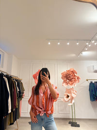 Camicia coreana rigata