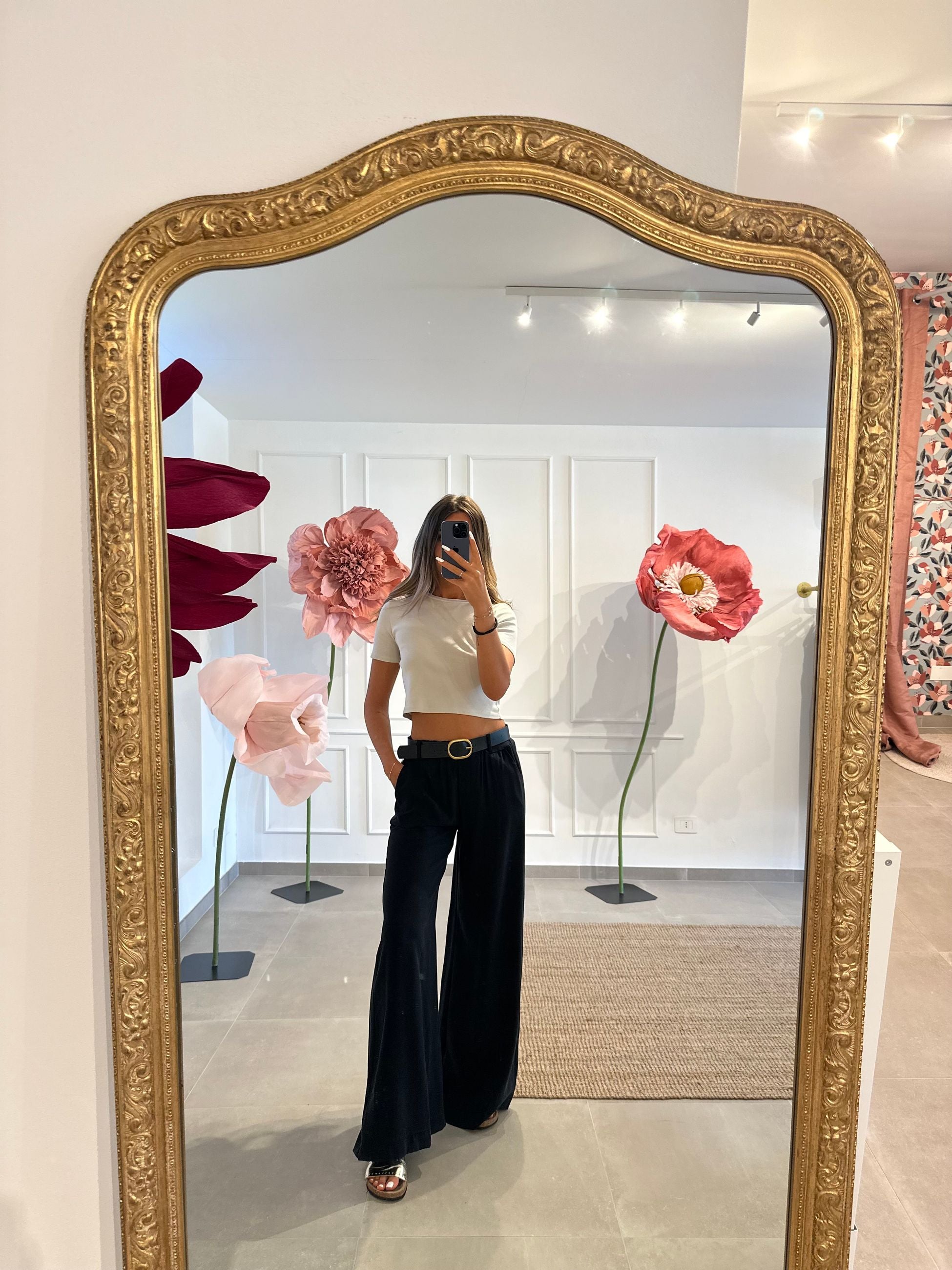 PANTALONE PALAZZO CON CINTURA
