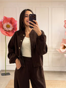 FELPA BOMBER CON BOTTONI
