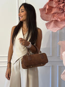 BORSA IN PELLE SCAMOSCIATA MINI BAULETTO