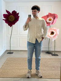 CAMICIA IN LINO COREANA BOTTONE
