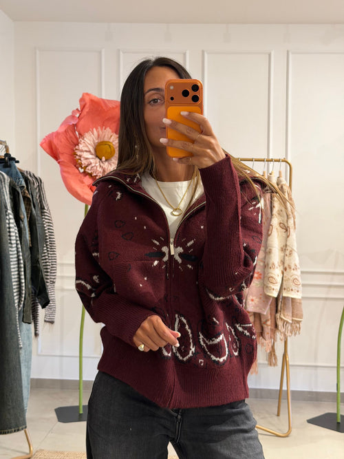 Cardigan Bandana con Zip 15835
