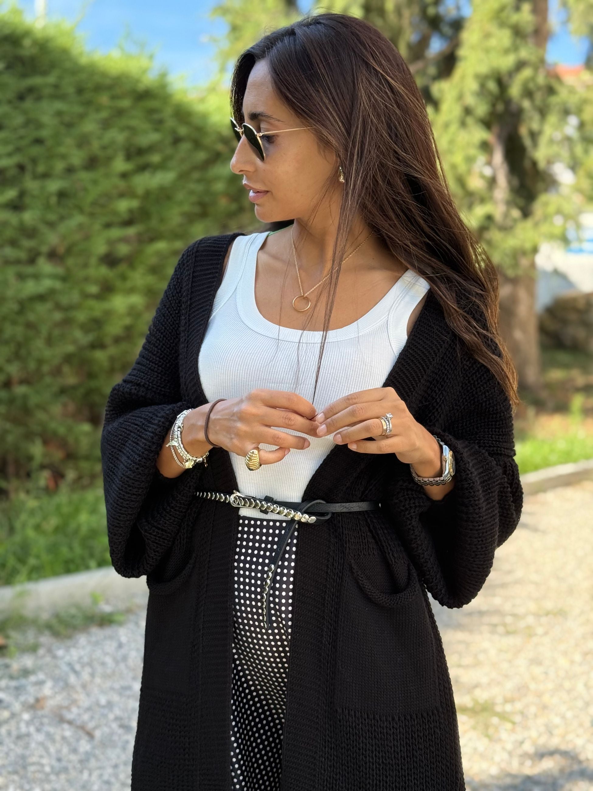 CARDIGAN LUNGO MAGLIA PALLONCINO