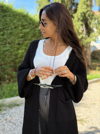 CARDIGAN LUNGO MAGLIA PALLONCINO