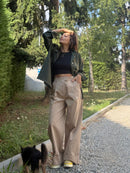 PANTALONE A PALAZZO CON RISVOLTO