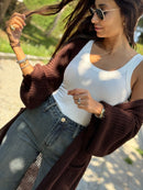 CARDIGAN LUNGO MAGLIA PALLONCINO